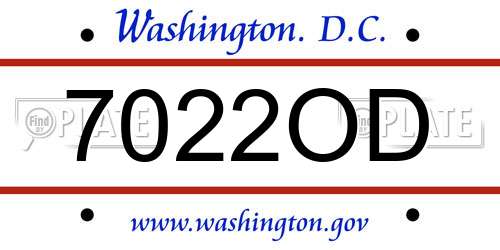 7022OD District Of Columbia License Plate