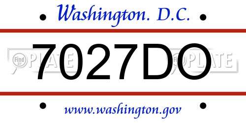 7027DO District Of Columbia License Plate