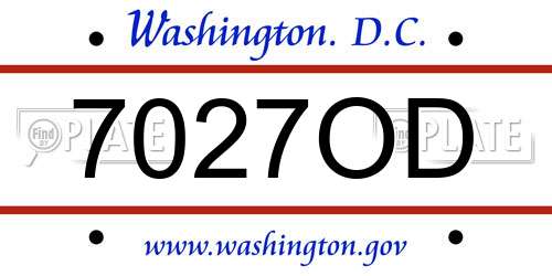7027OD District Of Columbia License Plate