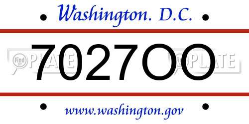 7027OO District Of Columbia License Plate