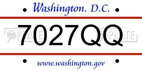 7027QQ District Of Columbia License Plate