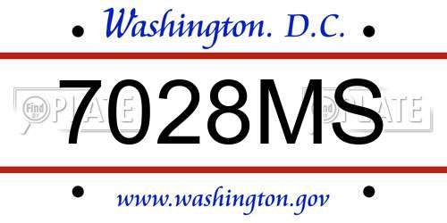 7028MS District Of Columbia License Plate