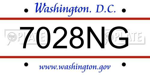 7028NG District Of Columbia License Plate