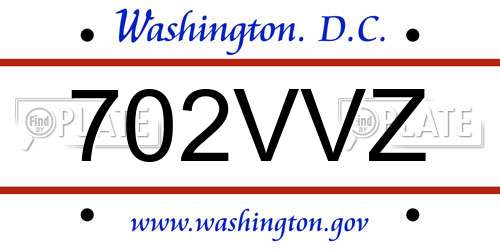 702VVZ District Of Columbia License Plate