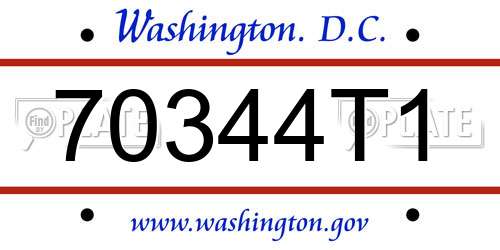 70344T1 District Of Columbia License Plate