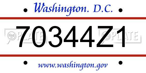 70344Z1 District Of Columbia License Plate