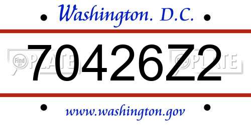 70426Z2 District Of Columbia License Plate