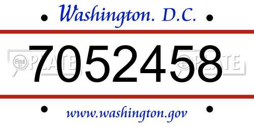 7052458 District Of Columbia License Plate