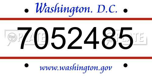 7052485 District Of Columbia License Plate