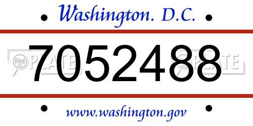 7052488 District Of Columbia License Plate