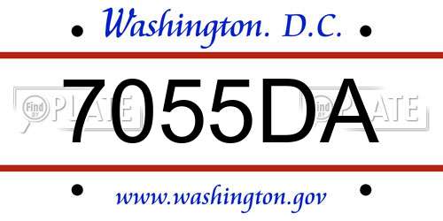 7055DA District Of Columbia License Plate
