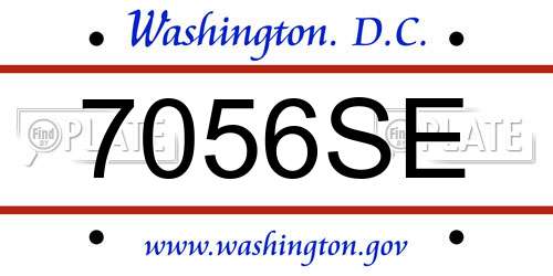 7056SE District Of Columbia License Plate