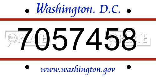 7057458 District Of Columbia License Plate