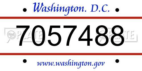 7057488 District Of Columbia License Plate