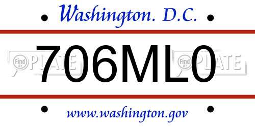 706ML0 District Of Columbia License Plate