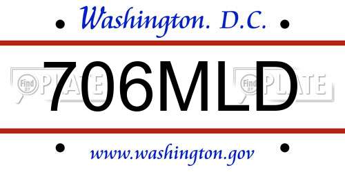 706MLD District Of Columbia License Plate