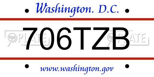 706TZB District Of Columbia License Plate