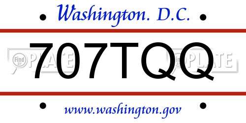 707TQQ District Of Columbia License Plate