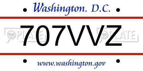 707VVZ District Of Columbia License Plate