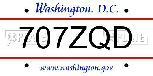 707ZQD District Of Columbia License Plate