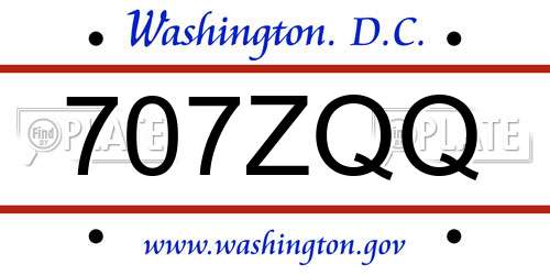 707ZQQ District Of Columbia License Plate