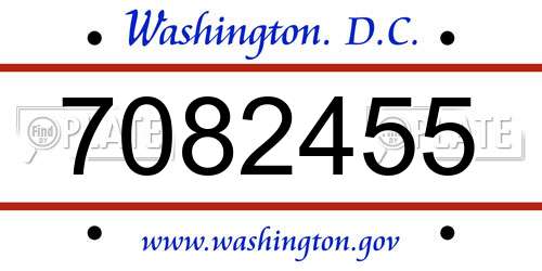 7082455 District Of Columbia License Plate