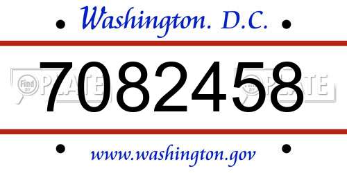 7082458 District Of Columbia License Plate