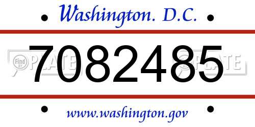 7082485 District Of Columbia License Plate