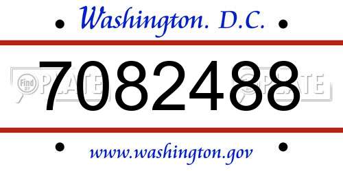 7082488 District Of Columbia License Plate