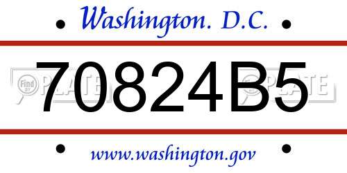 70824B5 District Of Columbia License Plate