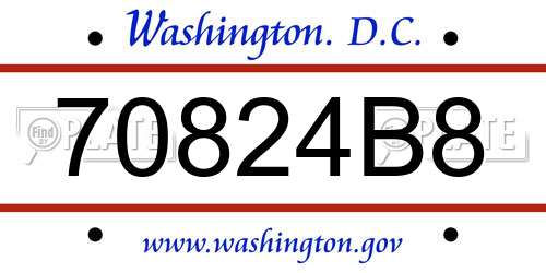 70824B8 District Of Columbia License Plate