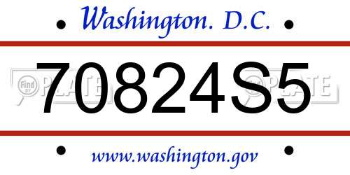 70824S5 District Of Columbia License Plate