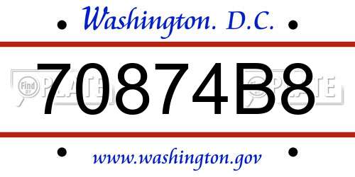 70874B8 District Of Columbia License Plate