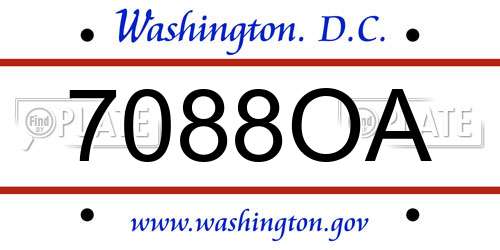7088OA District Of Columbia License Plate