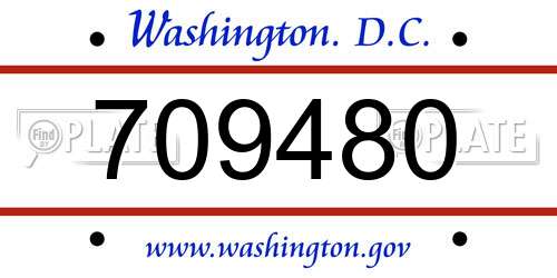 709480 District Of Columbia License Plate