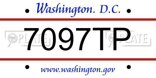 7097TP District Of Columbia License Plate