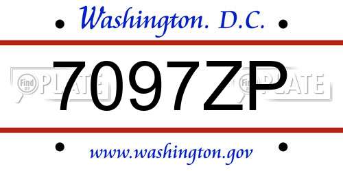 7097ZP District Of Columbia License Plate
