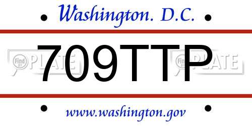 709TTP District Of Columbia License Plate