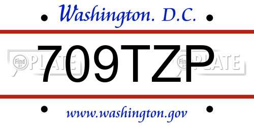 709TZP District Of Columbia License Plate
