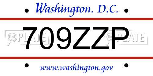 709ZZP District Of Columbia License Plate