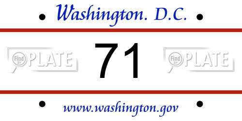 71 District Of Columbia License Plate