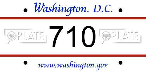 710 District Of Columbia License Plate