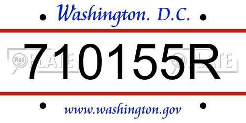 710155R District Of Columbia License Plate