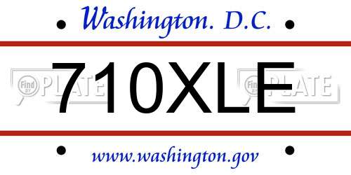 710XLE District Of Columbia License Plate