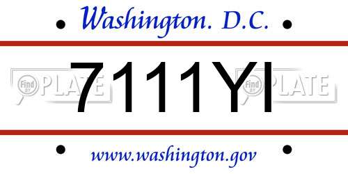 7111YI District Of Columbia License Plate