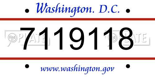 7119118 District Of Columbia License Plate
