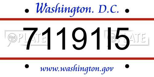 71191I5 District Of Columbia License Plate
