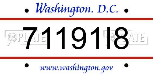 71191I8 District Of Columbia License Plate