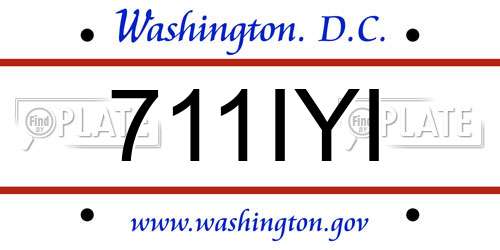 711IYI District Of Columbia License Plate
