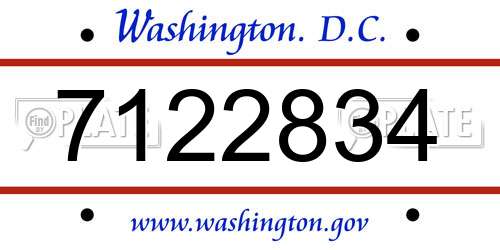 7122834 District Of Columbia License Plate
